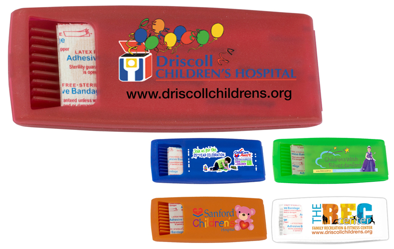 6 Piece Bandage Dispenser w/ Full Color Imprint